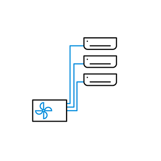 Multisplit-Anwendung – bis zu 3 Innengeräte Multisplit-Anwendung – bis zu 3 Innengeräte